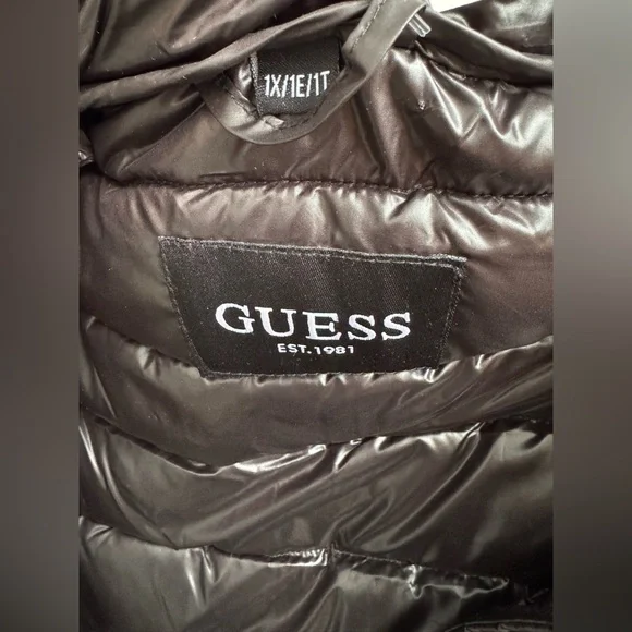 GUESS Women's Mid-Weight Hooded Balck Jacket Size 1X NWT - Picture 16 of 16